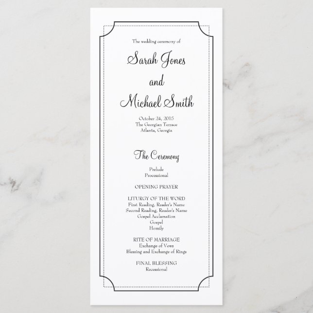 Elegant Frame Wedding Program (Front)