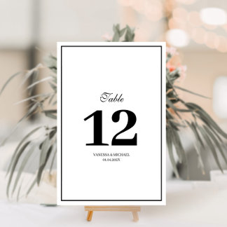 Elegant frame wedding table number