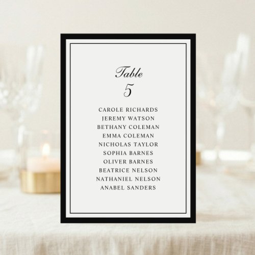 Elegant Frame Wedding Table Seating Chart Card