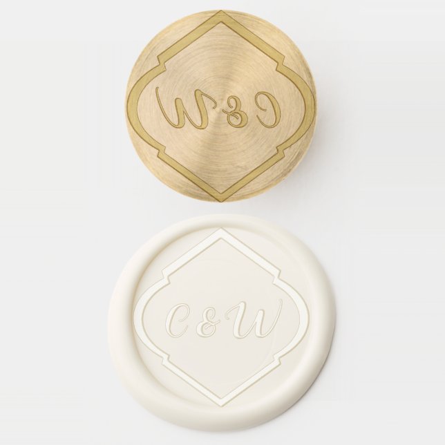 Elegant Framed Calligraphy Script Art Wax Seal Stamp (Stamped)