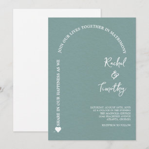 Elegant Framed in Faith Dark Slate Gray Wedding Invitation