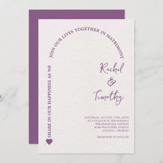 Elegant Framed in Faith Hot Pink Wedding Invitation (Front/Back)