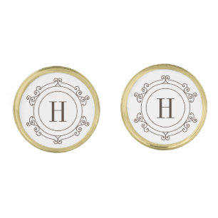 Elegant Framed Monogram Cufflinks