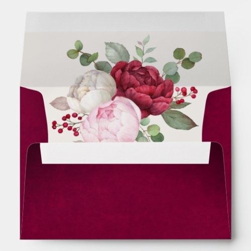 Elegant Framed Peony Bouquet Envelope