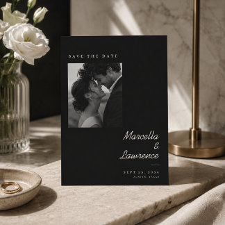 Elegant Framed Photo Save The Date Card.