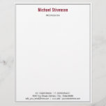 Elegant Framed Your Name Profession Address Modern Letterhead<br><div class="desc">Your Colors Elegant Simple Personalized Name Profession Address Contact Information Personal / Business Modern Letterhead - Add Your Name - Company / Profession - Title / Address / Contact Information - Phone / E-mail / Website / more - or Remove - Choose / add your favorite Colors / Font -...</div>