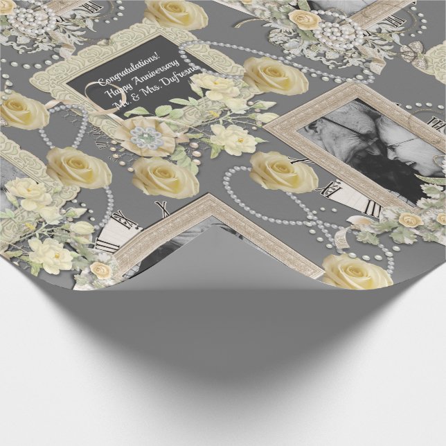 Elegant Frames Personalized Wedding/Anniversary Wrapping Paper (Corner)