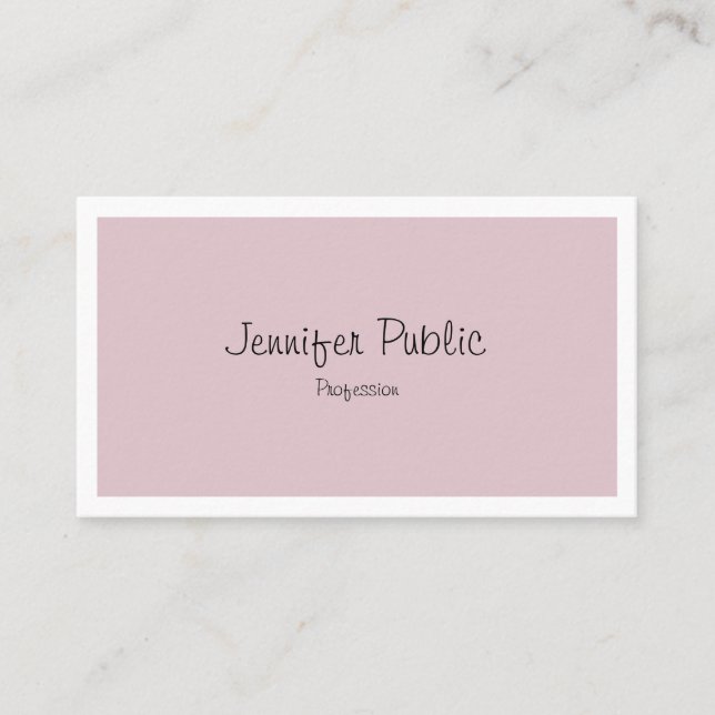 Elegant Freehand Script Clean Design Plain Trendy Business Card (Front)