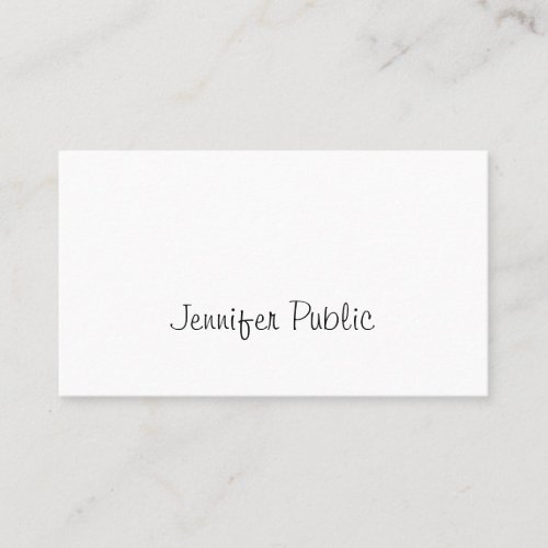 Elegant Freehand Script Minimalist Design Trendy Business Card