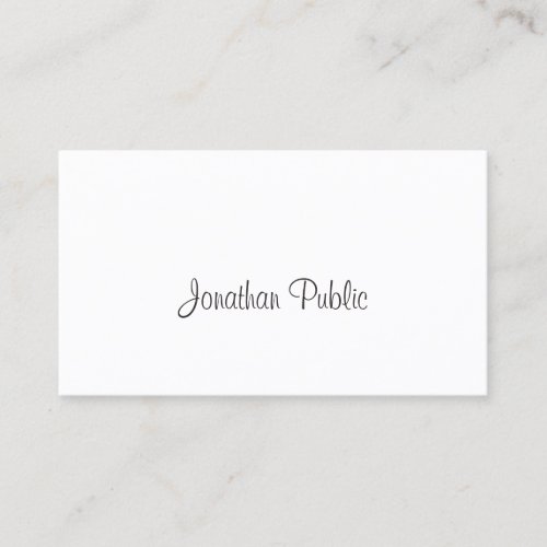 Elegant Freehand Script Modern Minimal Trendy Business Card