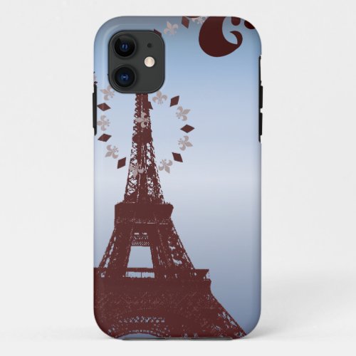 elegant french art paris eiffel tower iPhone 11 case