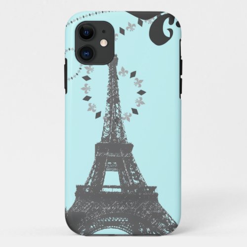 elegant french art paris eiffel tower iPhone 11 case