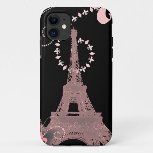 elegant french art paris eiffel tower iPhone 11 case