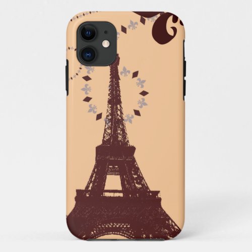 elegant french art paris eiffel tower iPhone 11 case