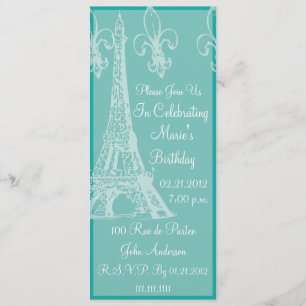 Elegant French Birthday Celebration Party Invitation