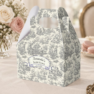 Elegant French Black Toile de Jouy Floral Vintage Favor Boxes