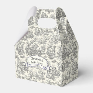 Elegant French Black Toile de Jouy Floral Vintage Favor Boxes