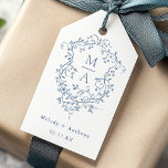 Elegant French Blue Floral Crest Wedding Gift Tags<br><div class="desc">Classic French victorian blue floral wedding gift tag. For more advanced customization of this design,  please click the DESIGN TOOL BUTTON above!</div>