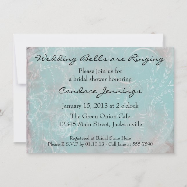Elegant French Blue Toile Custom Invitation (Front)