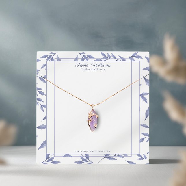 Elegant french blue toile necklace display card (Creator Uploaded)