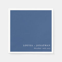 Elegant French Blue Trendy Minimal Custom Names