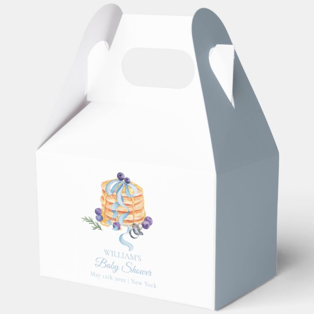 Elegant French Blueberry Pancake Baby Shower  Favor Boxes (Front)