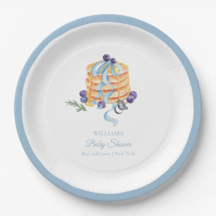 Elegant French Blueberry Pancake Baby Shower Paper Plates