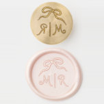 Elegant French Bow | Monograms Wax Seal Stamp<br><div class="desc">This chic and elegant wedding wax seal design features a trendy,  hand drawn illustrated bow,  and stylish handwritten script for a Parisian or French style wedding look.</div>