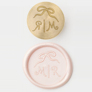 Elegant French Bow   Monograms Wax Seal Stamp