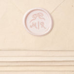 Elegant French Bow | Monograms Wax Seal Sticker<br><div class="desc">This chic and elegant wedding wax seal sticker design features a trendy,  hand drawn illustrated bow,  and stylish handwritten script for a Parisian or French style wedding look.</div>