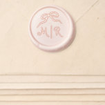 Elegant French Bow | Monograms Wax Seal Sticker<br><div class="desc">This chic and elegant wedding wax seal sticker design features a trendy,  hand drawn illustrated bow,  and stylish handwritten script for a Parisian or French style wedding look.</div>