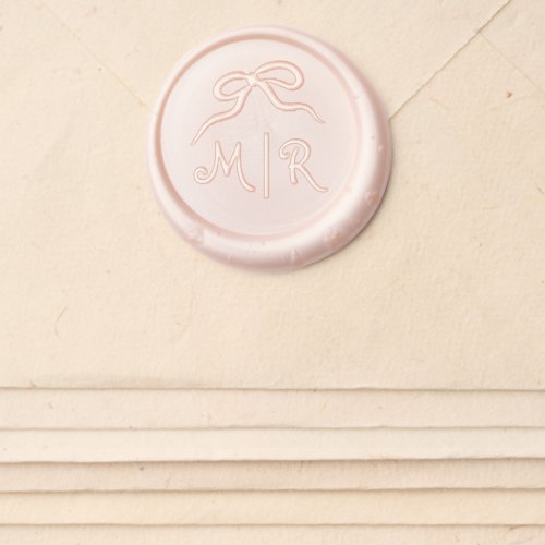 Elegant French Bow  Monograms Wax Seal Sticker