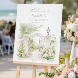 Elegant French Chateau Bridal Garden Welcome Foam Board