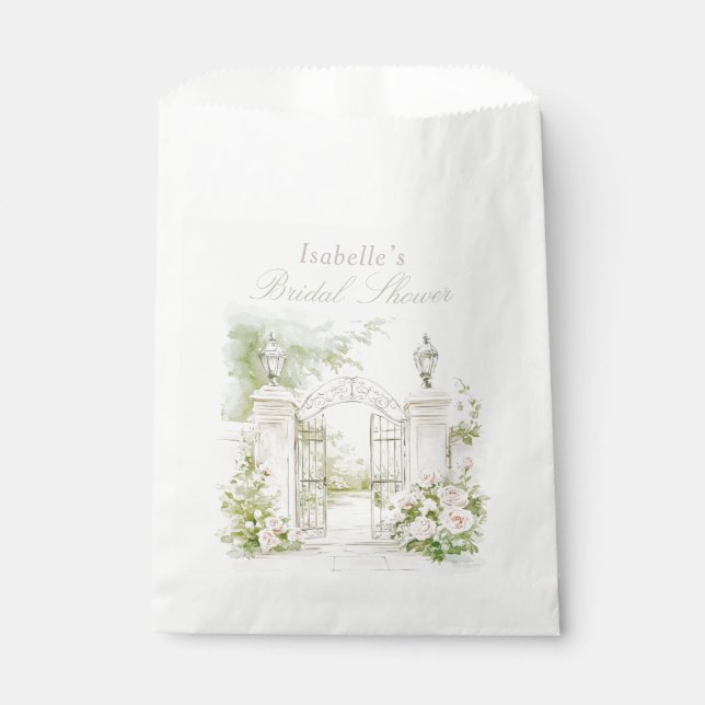 Elegant French Chateau Pastel Bridal Garden  Favor Bag (Front)