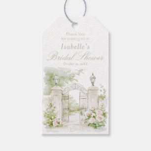 Elegant French Chateau Pastel Bridal Garden Gift Tags