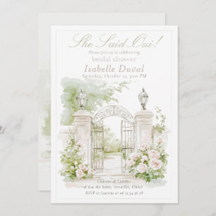 Elegant French Chateau Pastel Bridal Garden Invitation