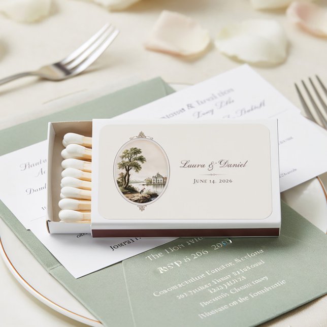 Elegant French Chateau Wedding Horizontal Matchboxes (Creator Uploaded)