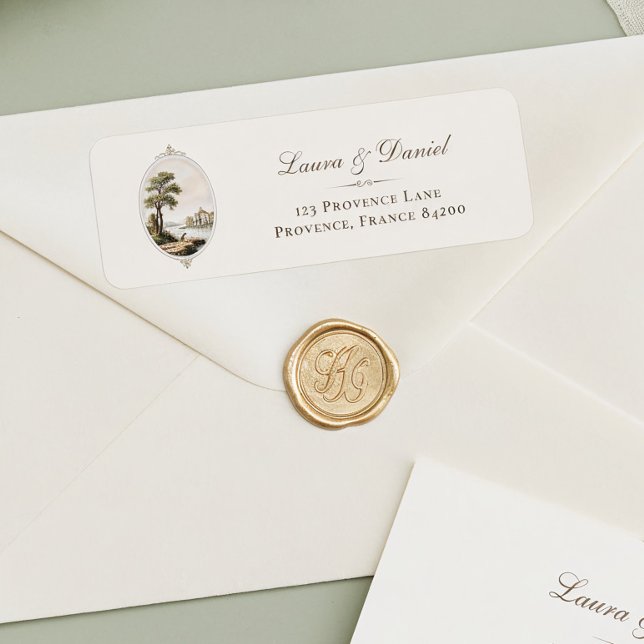 Elegant French Chateau Wedding Return Address Label (Creator Uploaded)