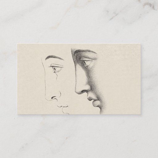 Customizable Elegant French Classical Faces Interior Decorator Business Card Templates
