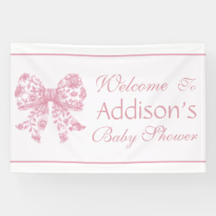 Elegant French Coquette Pink Baby Shower Banner