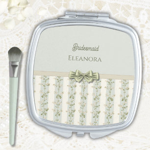 Elegant French Country Bridesmaid Gift Compact Mirror