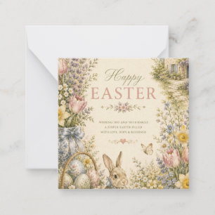 Elegant French Country Easter Greeting Vintage Note Card
