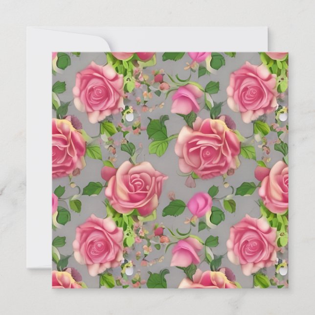 Elegant French Country Garden Rose Design Card (Front)