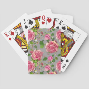 Elegant French Country Garden Rose Design Poker Cards