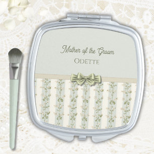 Elegant French Country Mother of the Groom Gift Compact Mirror