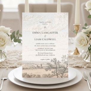 Elegant French Country Toile Wedding Invitation
