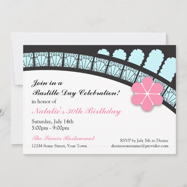 Elegant French Flair Party Invitation (Front)