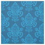 Elegant French Fleur de Lys Teal Green Blue Fabric