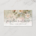 Elegant French Floral Blush Pink Vintage Roses Business Card