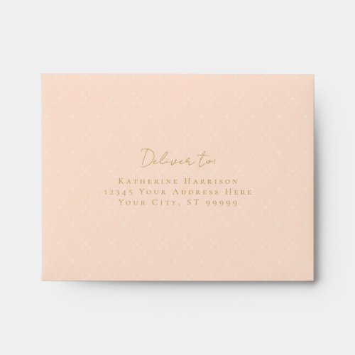 Elegant French Floral Pink Gold Baby Shower RSVP Envelope